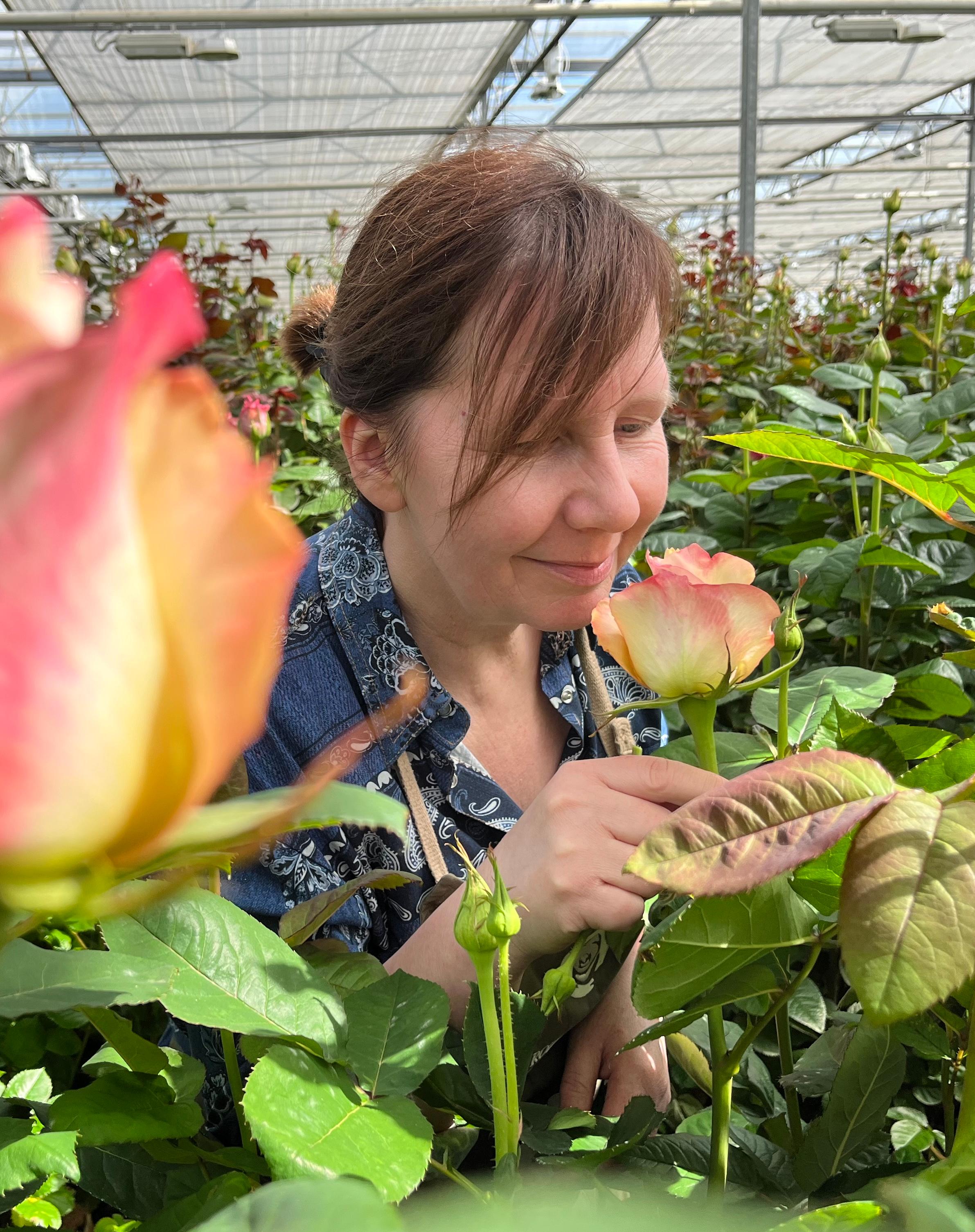 Bezoekers in de rozenkwekerij in Opwijk